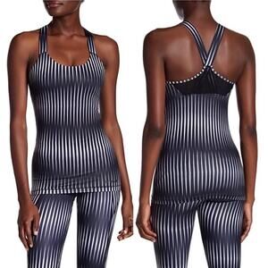 IVY PARK Black Blue White Kaleidostripe V Back Tank Size XS